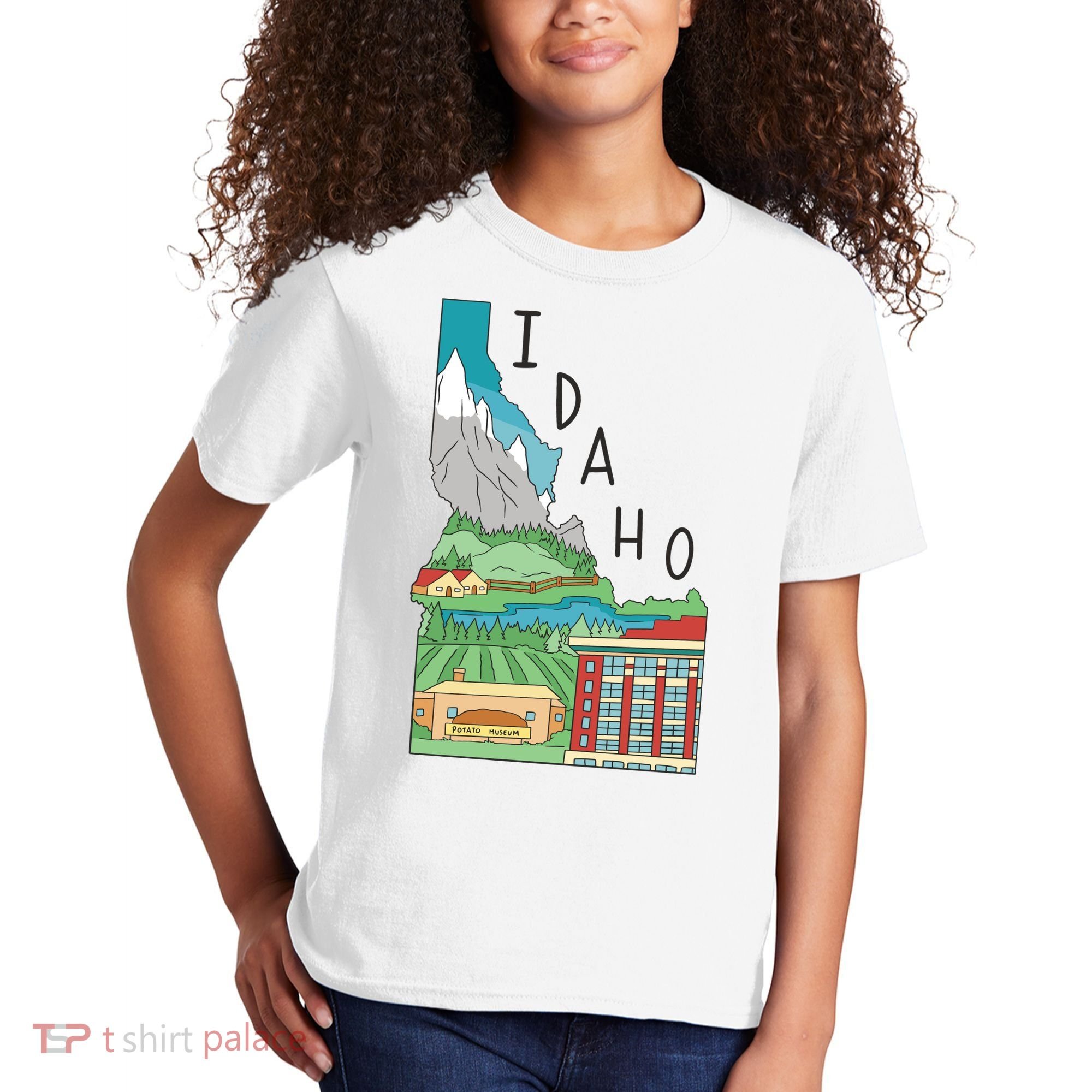 Idaho Landscape Map Kids T-Shirt