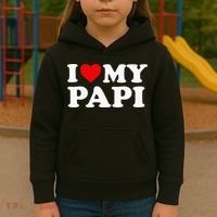 I Love My Papi Kids Hoodie thumb 3