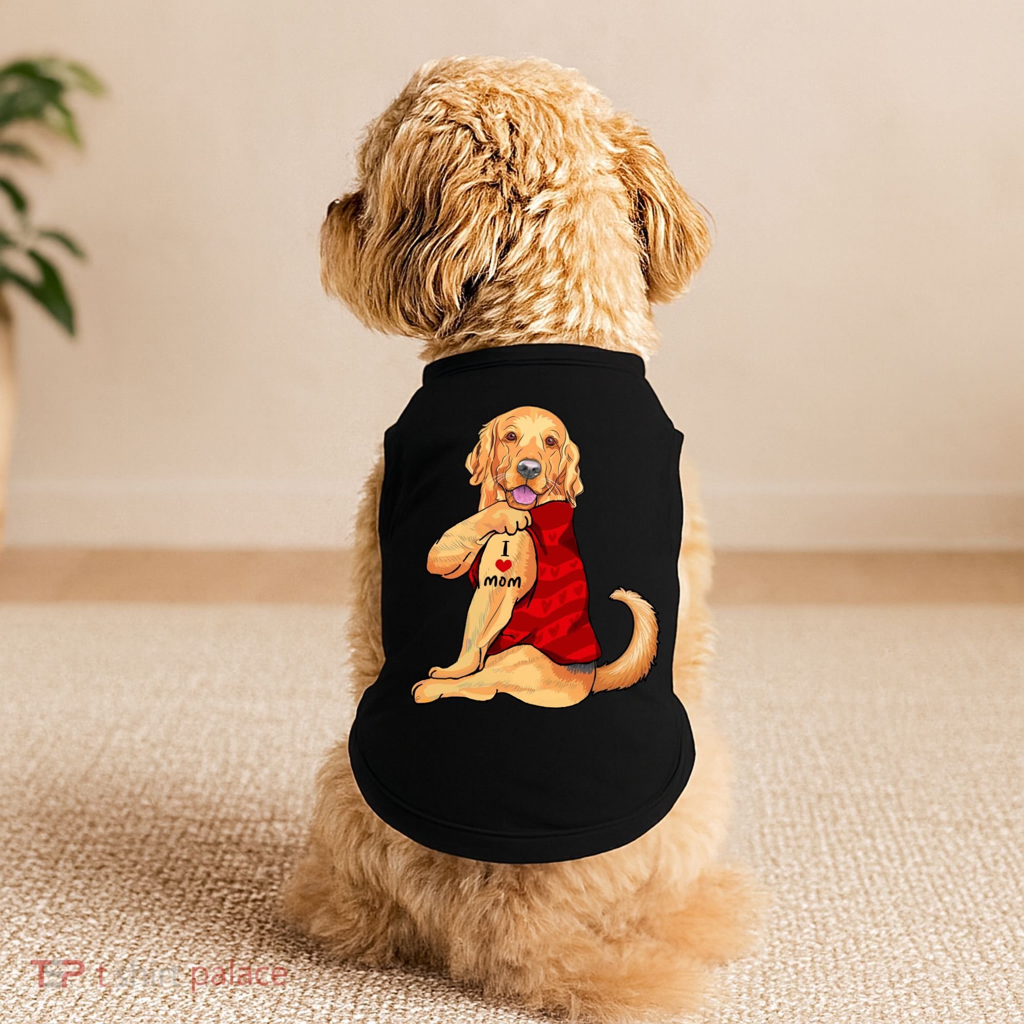 I Love Mom Funny Golden Retriever Doggie Tank
