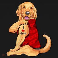 I Love Mom Funny Golden Retriever Doggie Tank thumb 4