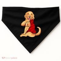 I Love Mom Funny Golden Retriever USA-Made Doggie Bandana thumb 0