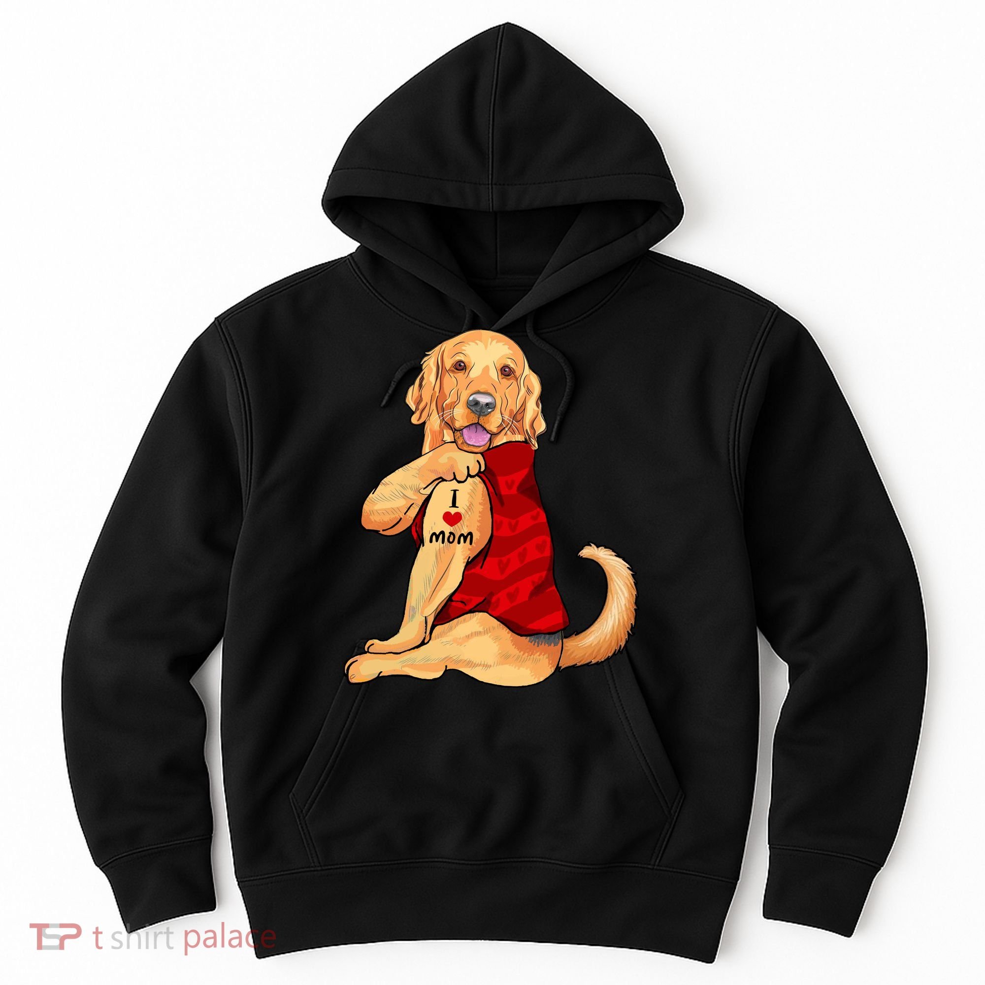 I Love Mom Funny Golden Retriever Hoodie