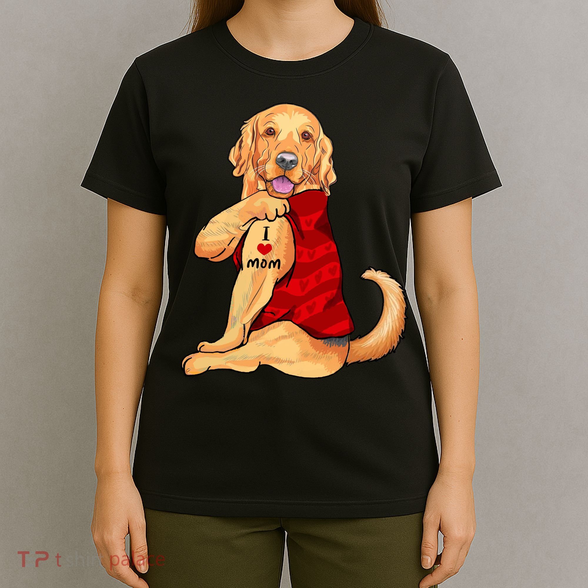 I Love Mom Funny Golden Retriever T-Shirt