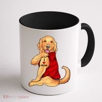 I Love Mom Funny Golden Retriever Coffee Mug thumb 1