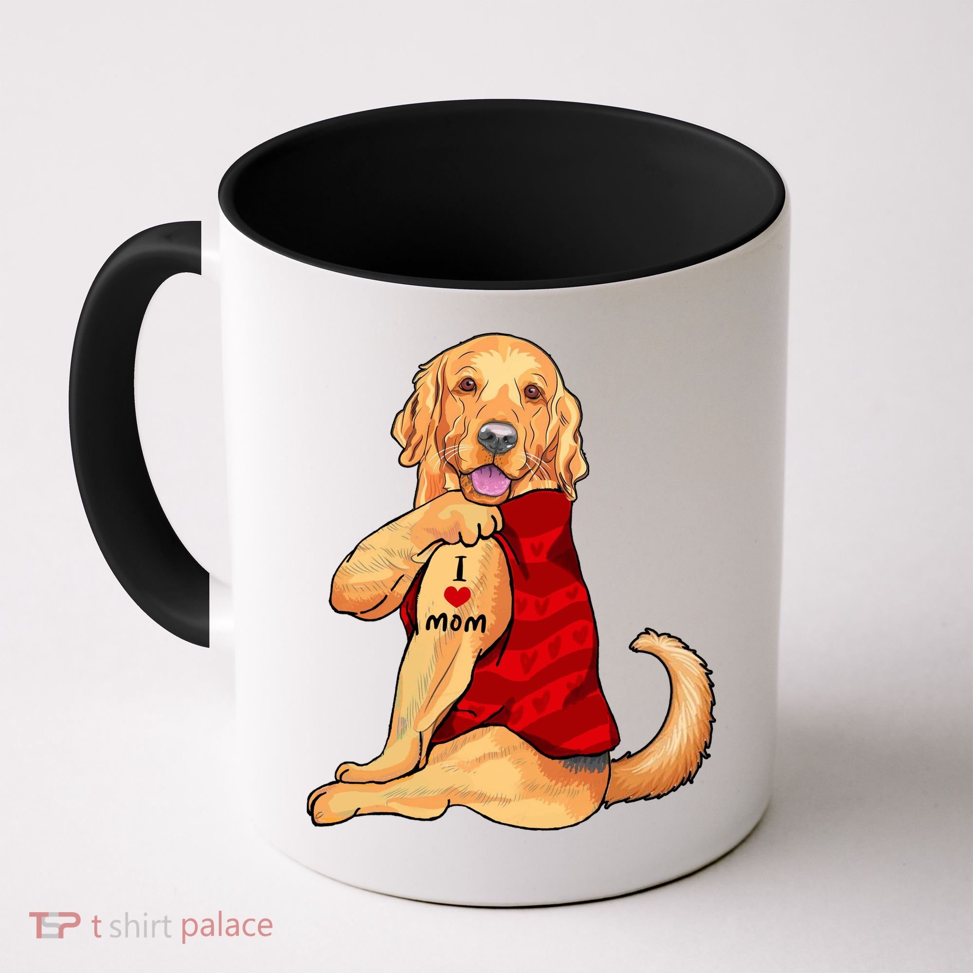 I Love Mom Funny Golden Retriever Coffee Mug