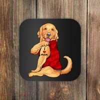 I Love Mom Funny Golden Retriever Coaster thumb 0