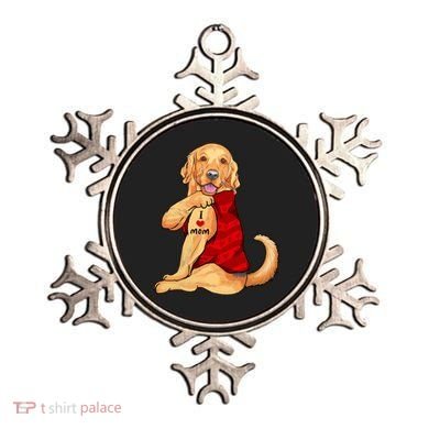 I Love Mom Funny Golden Retriever Ornament