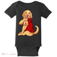 I Love Mom Funny Golden Retriever Baby Bodysuit thumb 0