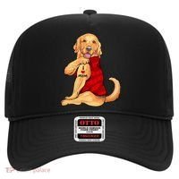 I Love Mom Funny Golden Retriever Hat thumb 0