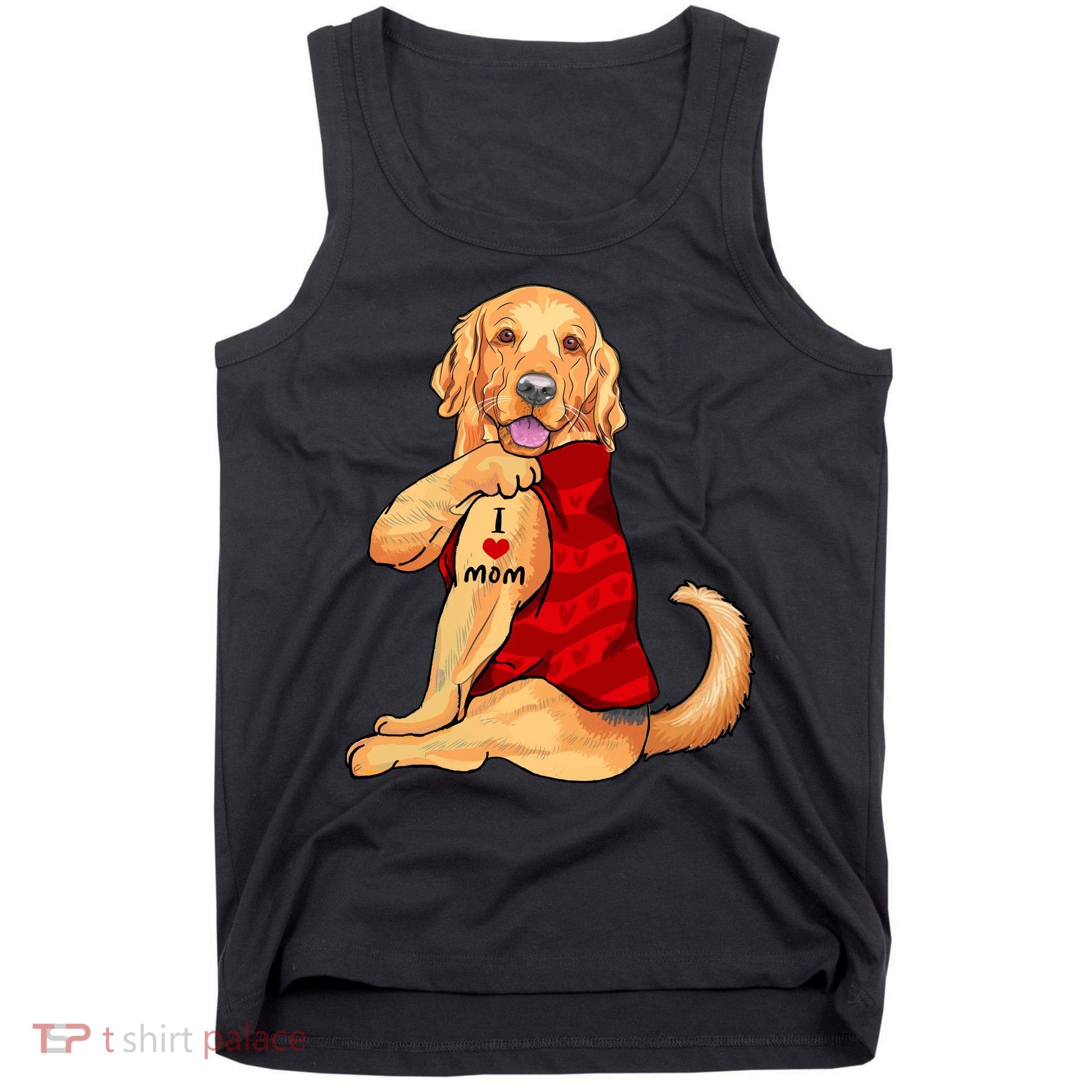 I Love Mom Funny Golden Retriever Tank Top