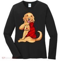 I Love Mom Funny Golden Retriever Women's Long Sleeve Shirt thumb 0