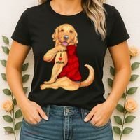 I Love Mom Funny Golden Retriever Women's T-Shirt thumb 2