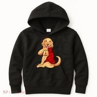 I Love Mom Funny Golden Retriever Kids Hoodie thumb 0