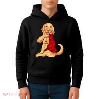 I Love Mom Funny Golden Retriever Kids Hoodie thumb 4