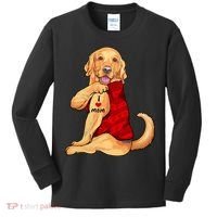 I Love Mom Funny Golden Retriever Kids Long Sleeve Shirt thumb 0