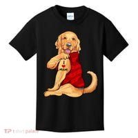 I Love Mom Funny Golden Retriever Kids T-Shirt thumb 0