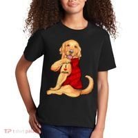I Love Mom Funny Golden Retriever Kids T-Shirt thumb 2