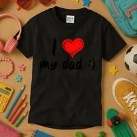 I Love My Dad TShirtCute I Love My Dad Kids T-Shirt thumb 3