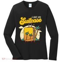 I Like My Suitcase Funny Sootcase Viral Meme Travel Women's Long Sleeve Shirt thumb 0