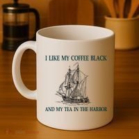 I Like My Coffee Black And Tea In The Harbor Coffee Mug thumb 4