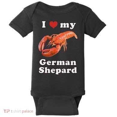 I Love My German Shepard Lobster Baby Bodysuit