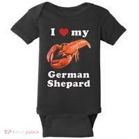 I Love My German Shepard Lobster Baby Bodysuit thumb 0