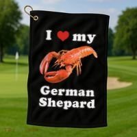 I Love My German Shepard Lobster Golf Towel thumb 1