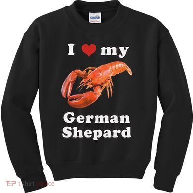 I Love My German Shepard Lobster Kids Sweatshirt