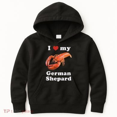 I Love My German Shepard Lobster Kids Hoodie