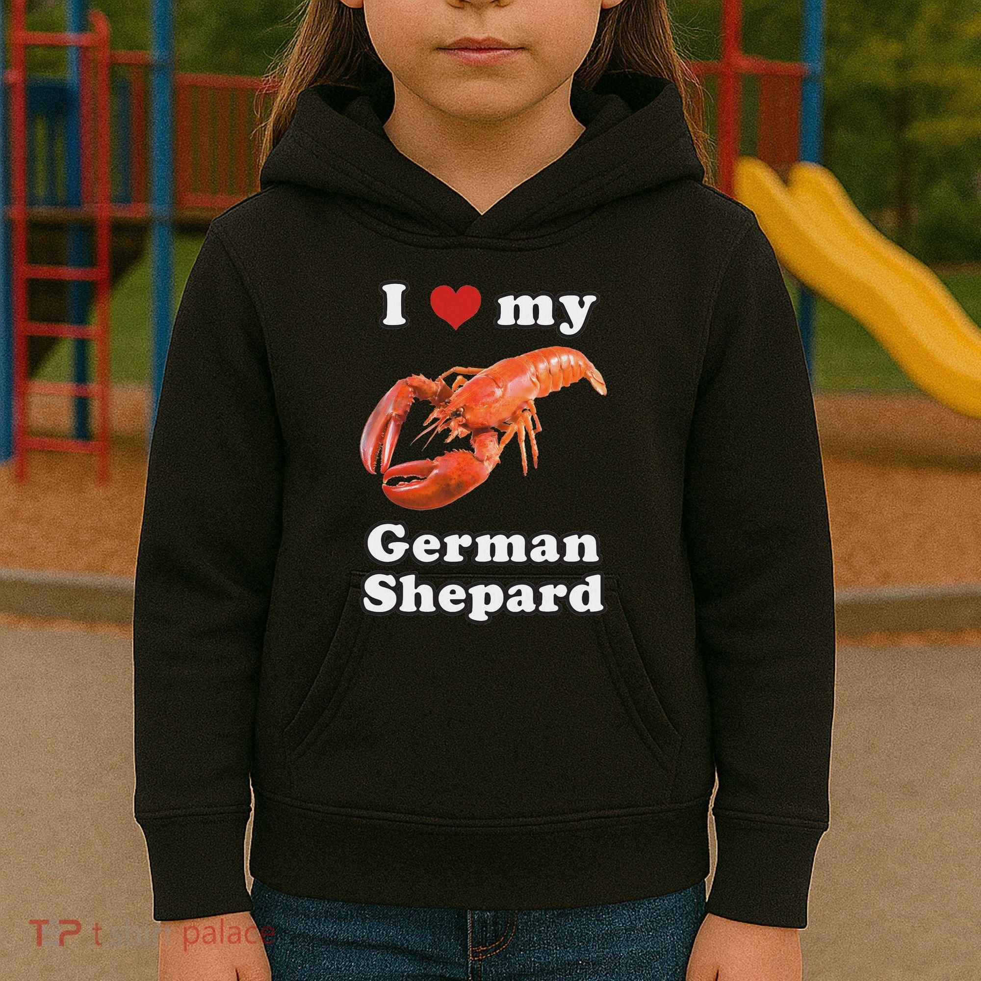 I Love My German Shepard Lobster Kids Hoodie