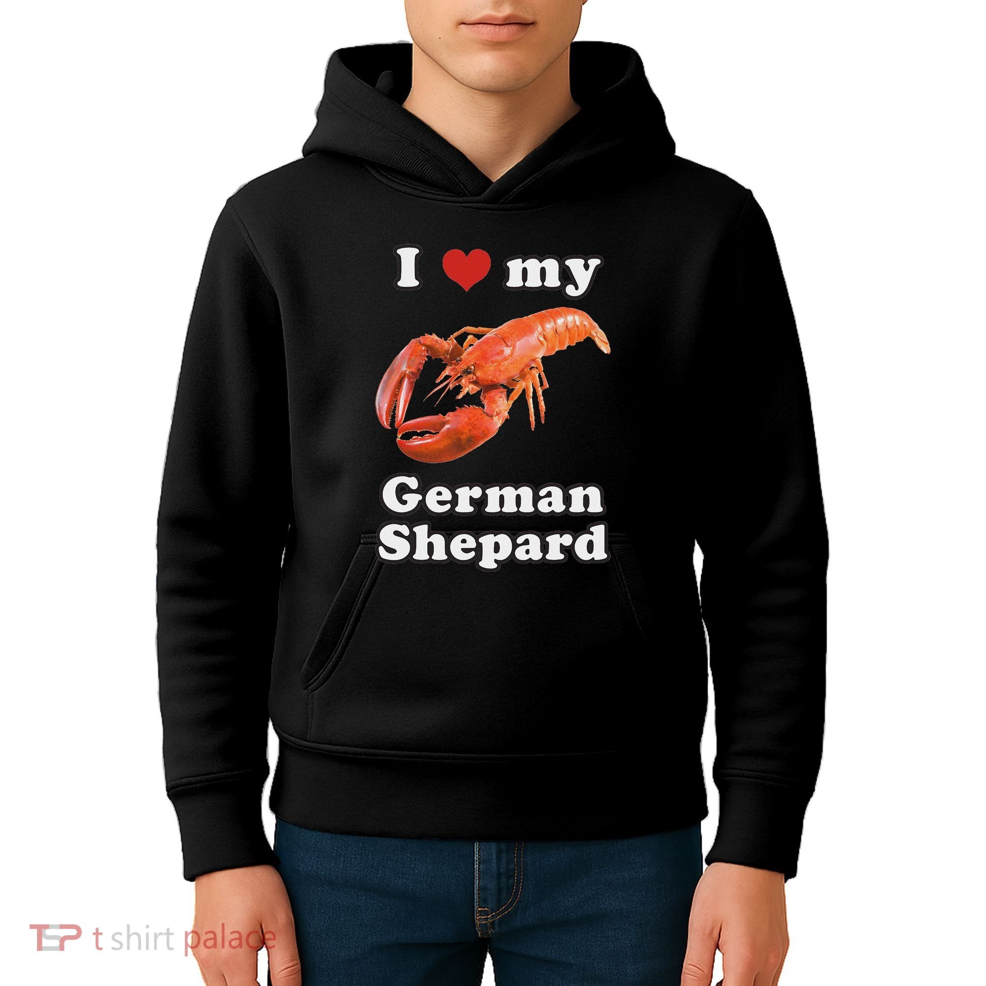 I Love My German Shepard Lobster Kids Hoodie