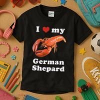 I Love My German Shepard Lobster Kids T-Shirt thumb 3