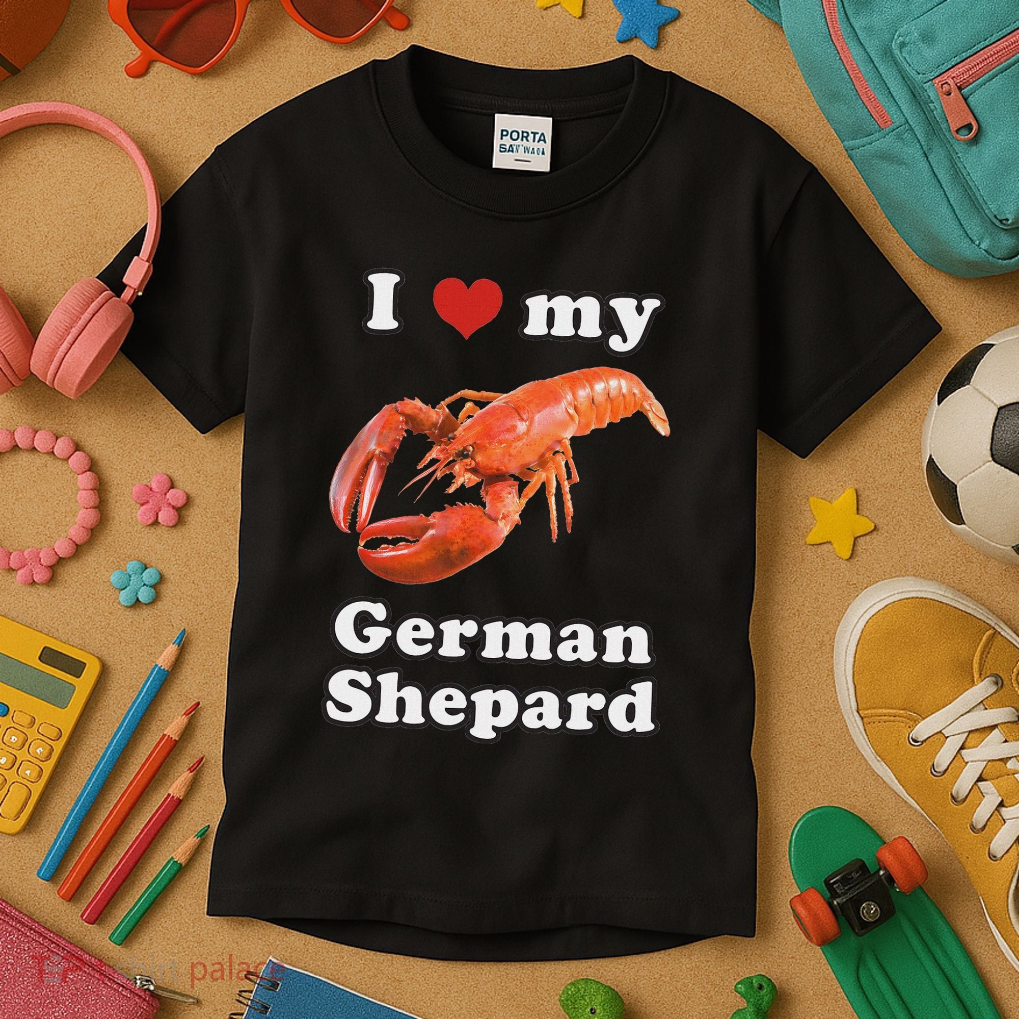 I Love My German Shepard Lobster Kids T-Shirt