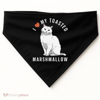 I Love My Toasted Marshmallow Flame Point Siamese Cat USA-Made Doggie Bandana