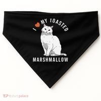 I Love My Toasted Marshmallow Flame Point Siamese Cat USA-Made Doggie Bandana thumb 0