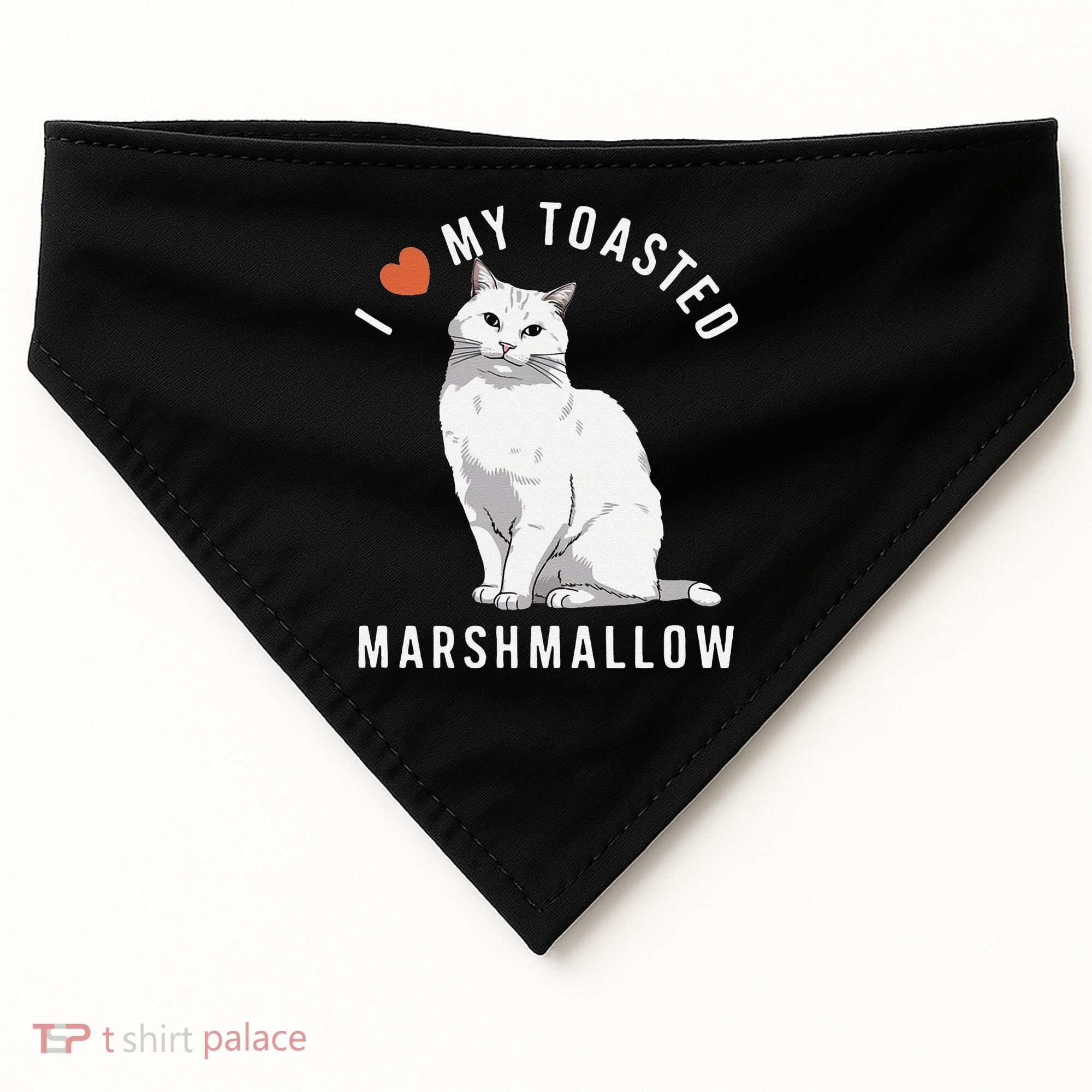 I Love My Toasted Marshmallow Flame Point Siamese Cat USA-Made Doggie Bandana