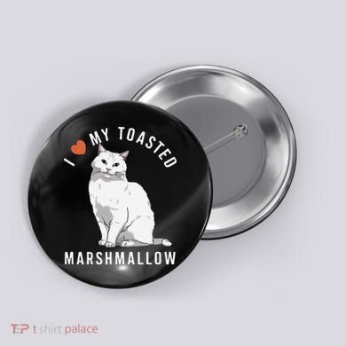 I Love My Toasted Marshmallow Flame Point Siamese Cat Button