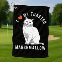 I Love My Toasted Marshmallow Flame Point Siamese Cat Golf Towel thumb 1