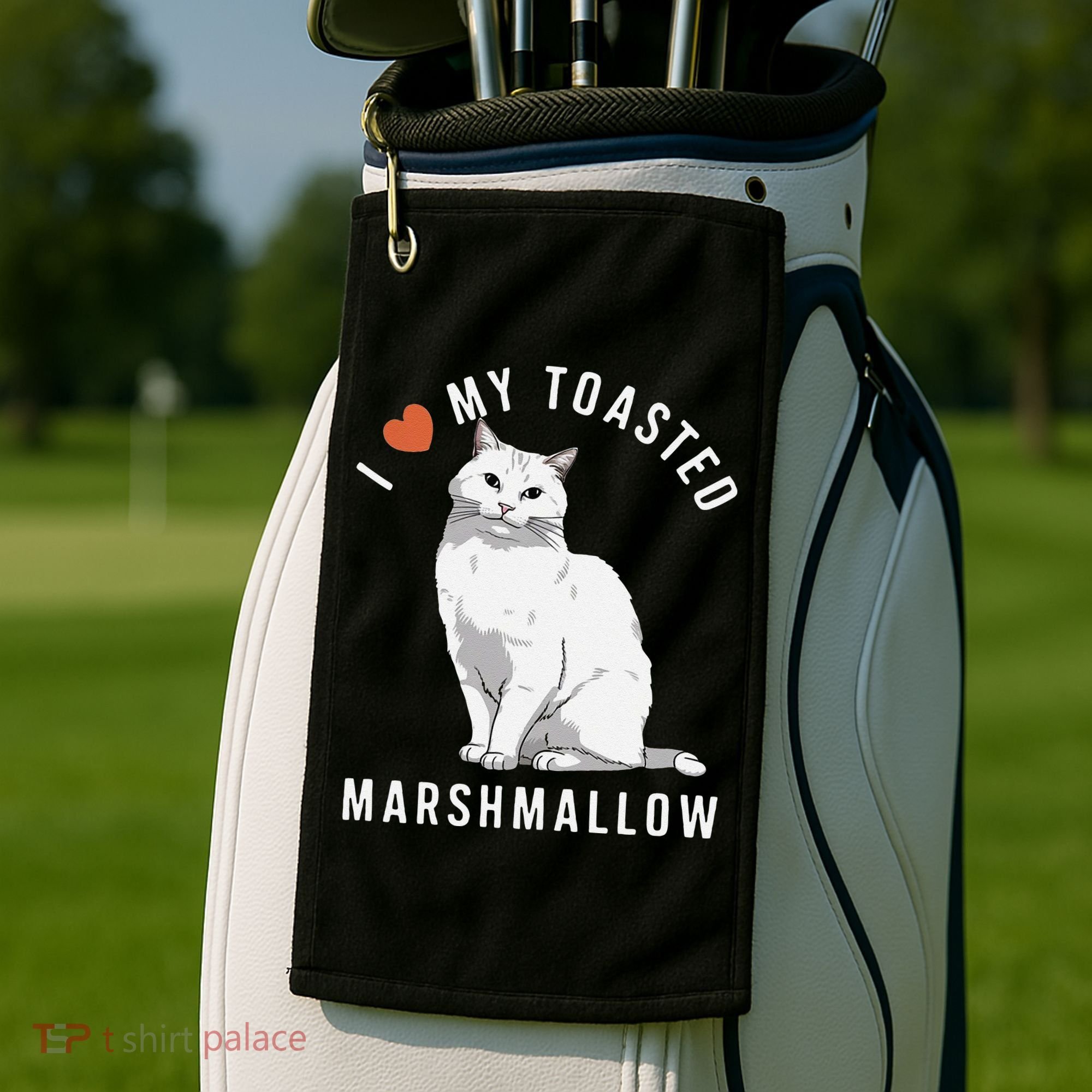 I Love My Toasted Marshmallow Flame Point Siamese Cat Golf Towel