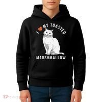I Love My Toasted Marshmallow Flame Point Siamese Cat Kids Hoodie thumb 4