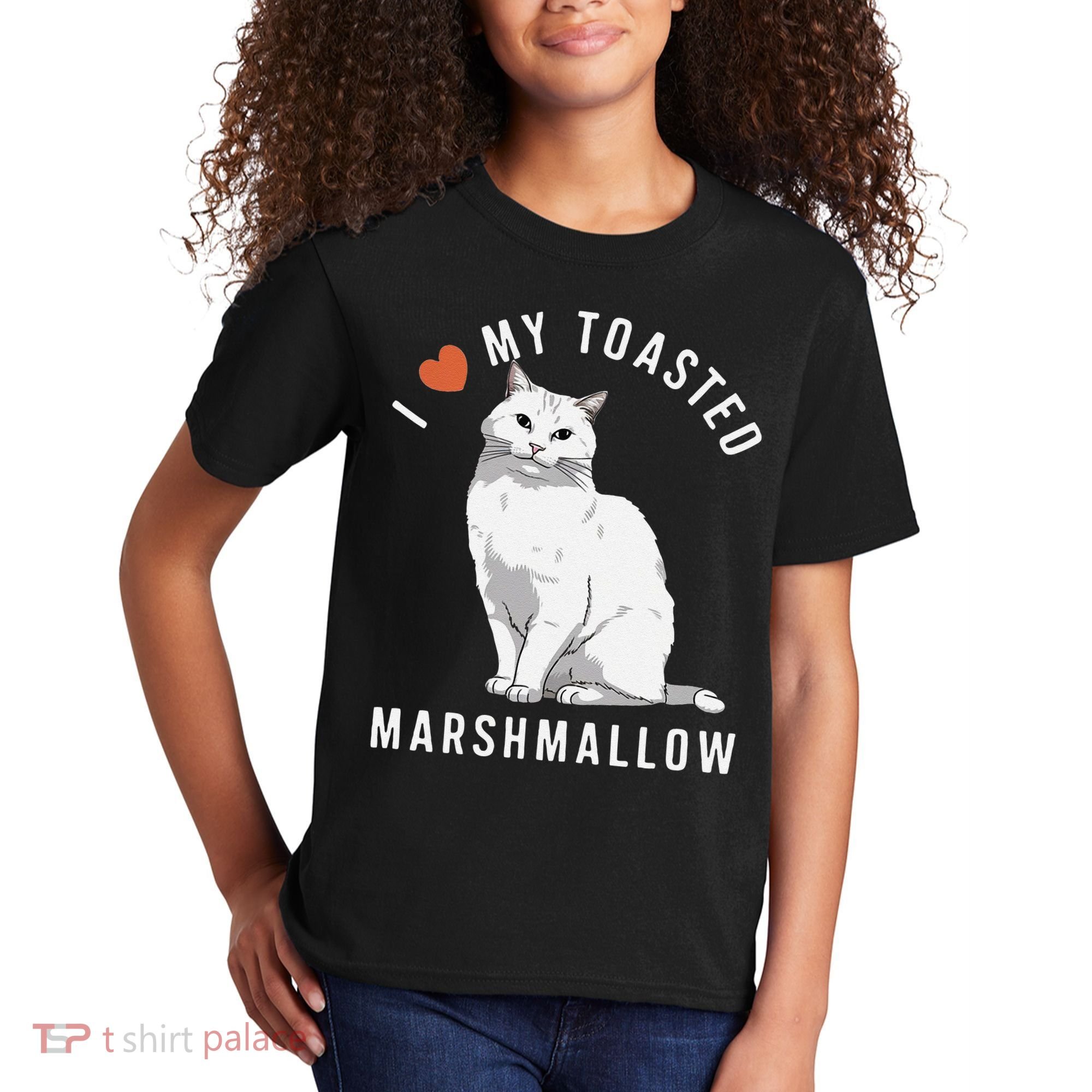 I Love My Toasted Marshmallow Flame Point Siamese Cat Kids T-Shirt