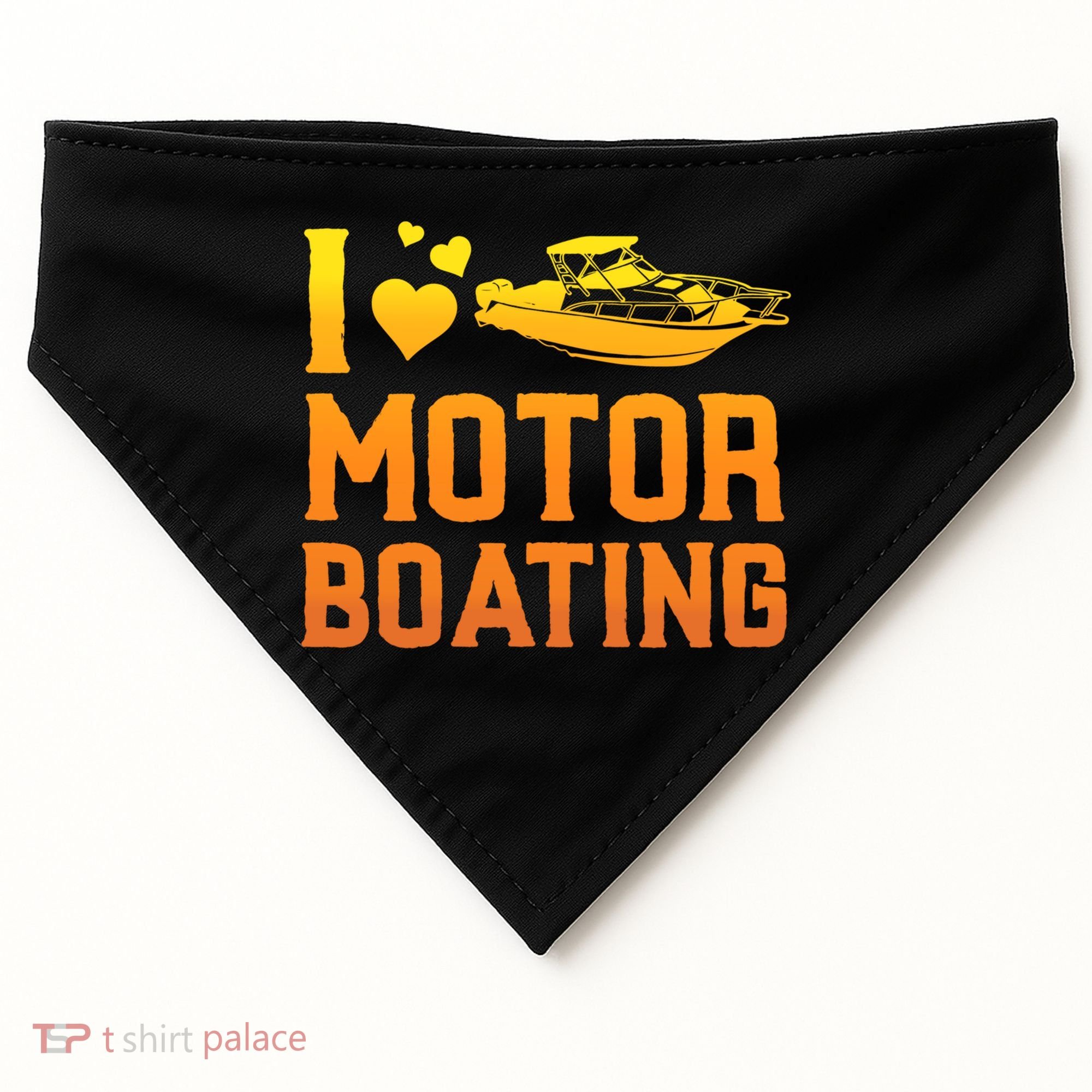 I Love Motor Boating Funny Boater Motor Boating Funny Gift USA-Made Doggie Bandana