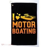 I Love Motor Boating Funny Boater Motor Boating Funny Gift Golf Towel thumb 0