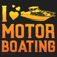 I Love Motor Boating Funny Boater Motor Boating Funny Gift Golf Towel thumb 3