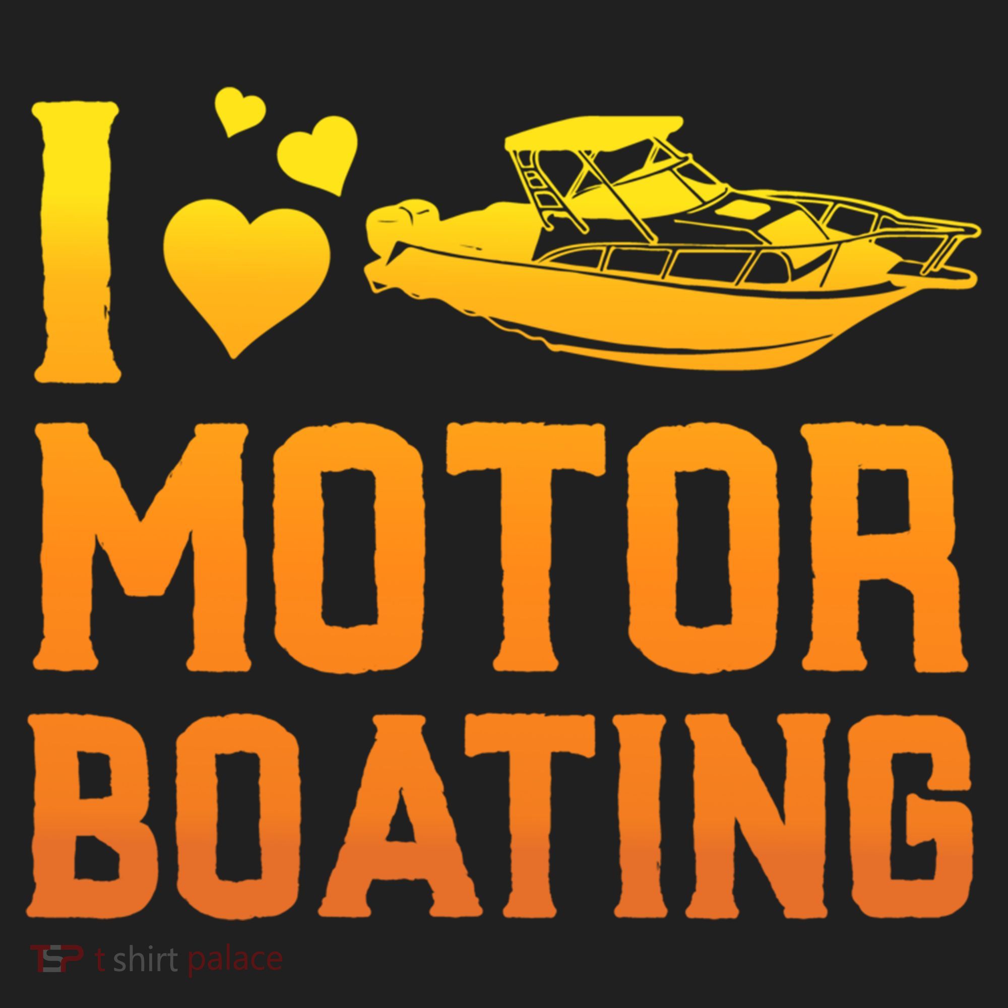 I Love Motor Boating Funny Boater Motor Boating Funny Gift Golf Towel
