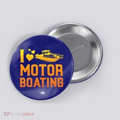 I Love Motor Boating Funny Boater Motor Boating Funny Gift Button