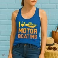 I Love Motor Boating Funny Boater Motor Boating Funny Gift Women's Tank Top thumb 2
