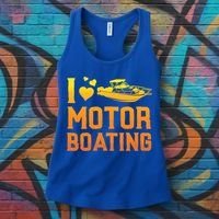 I Love Motor Boating Funny Boater Motor Boating Funny Gift Women's Tank Top thumb 3