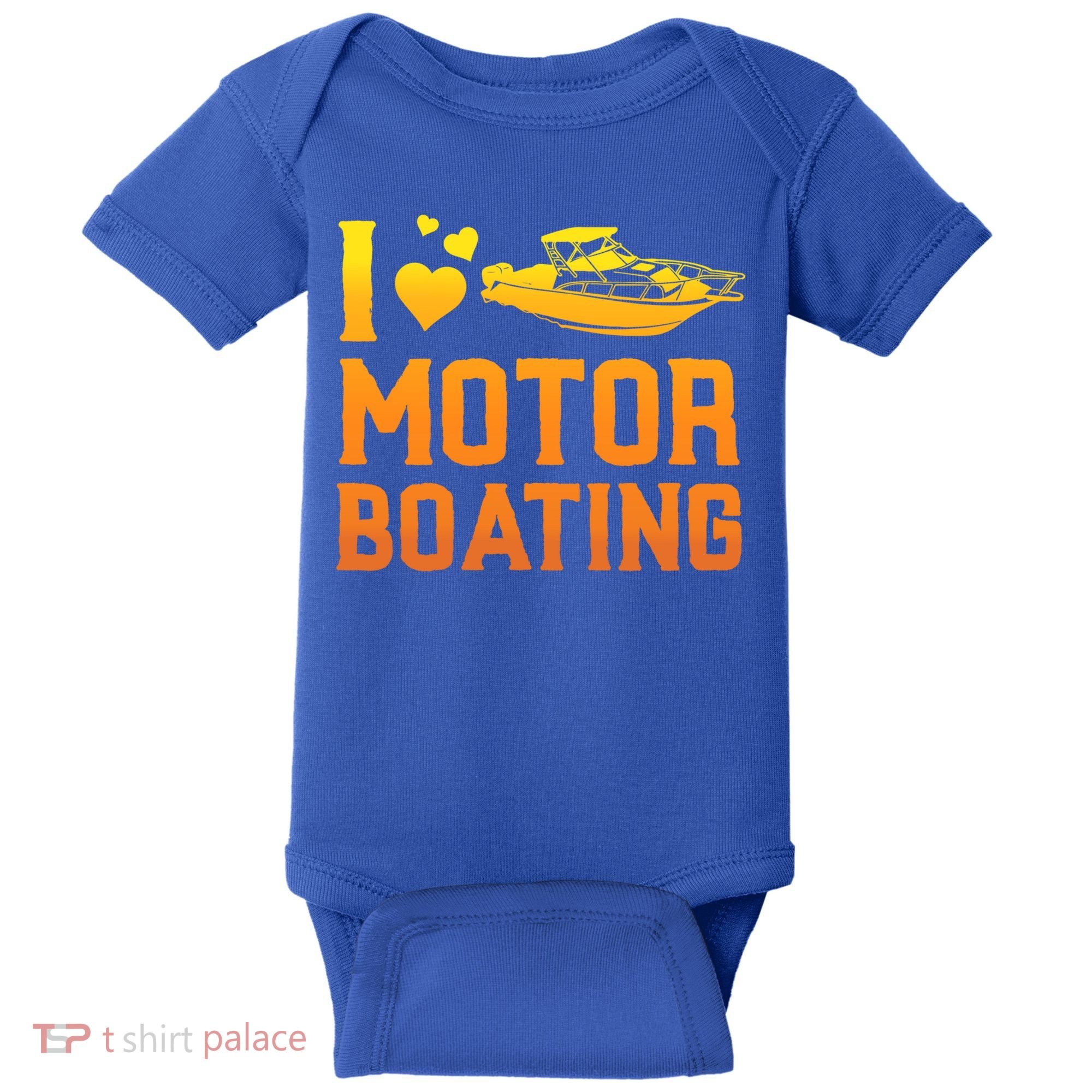 I Love Motor Boating Funny Boater Motor Boating Funny Gift Baby Bodysuit