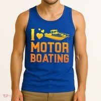 I Love Motor Boating Funny Boater Motor Boating Funny Gift Tank Top thumb 3